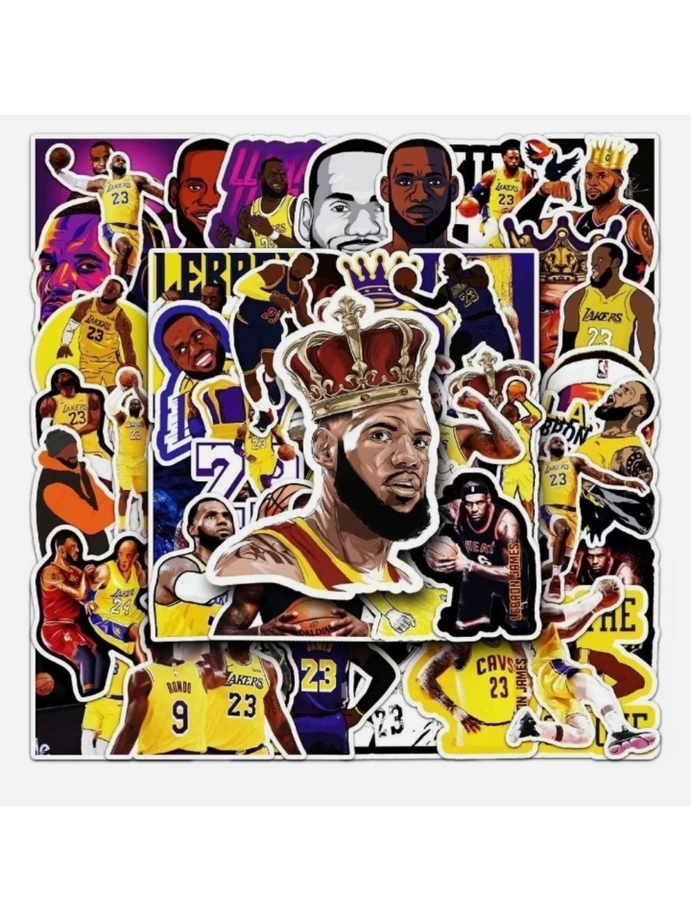 2/$10  50 Piece LA Lakers LeBron James Basketball Star Sticker Pack